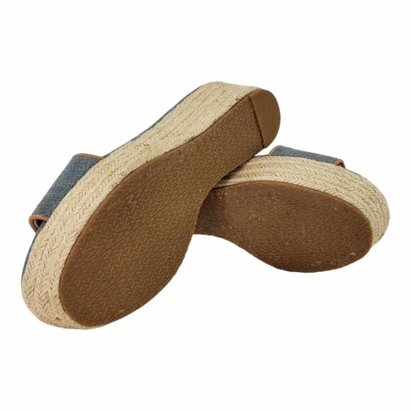 MICHAEL Michael Kors Denim Espadrille Wedge Sandals Women's Sz 6.5 - Picture 10 of 11